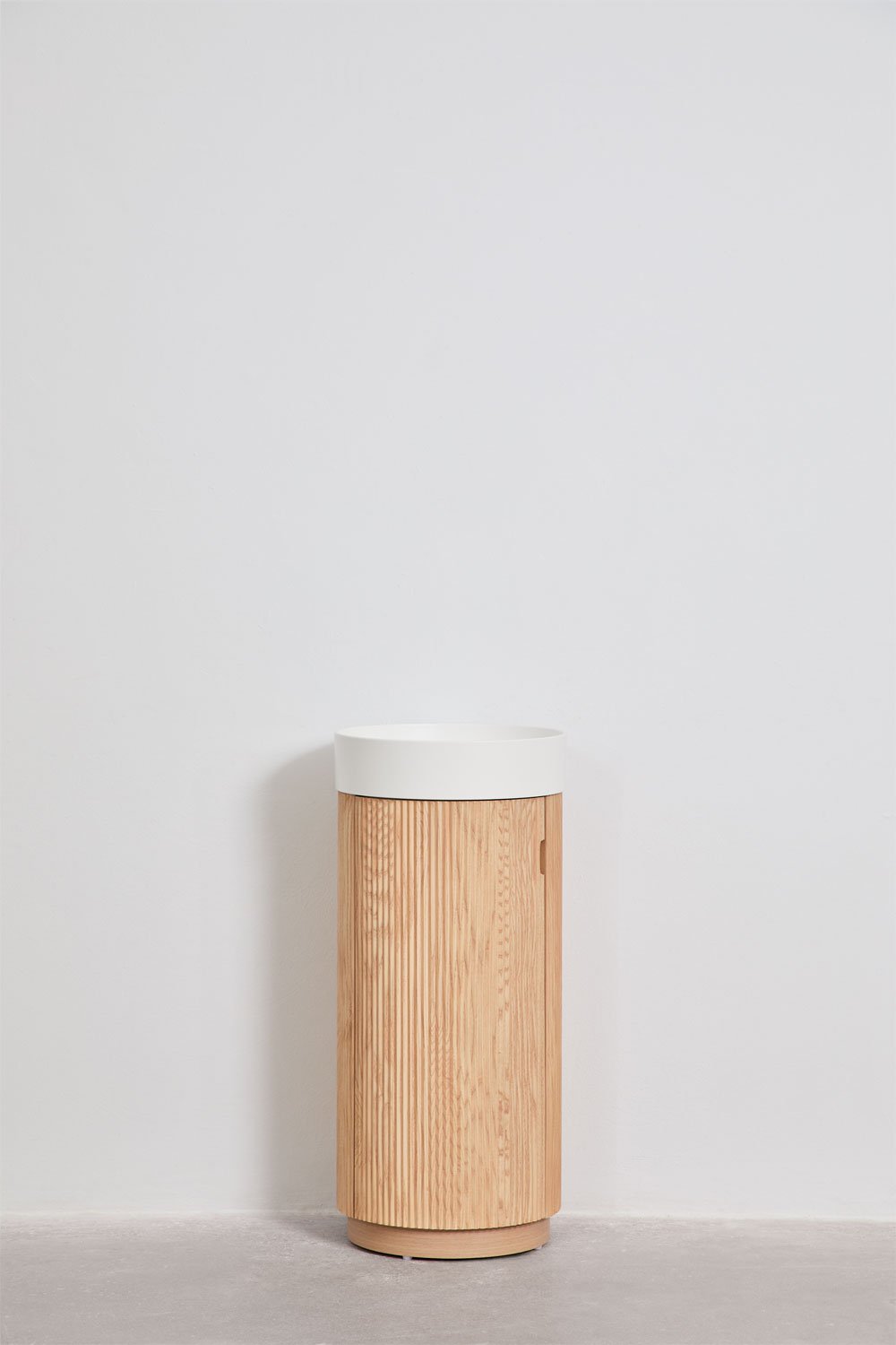 Conjunto de móvel de casa de banho Ø40 cm em madeira com lavatório integrado Freia, imagem de galeria 1