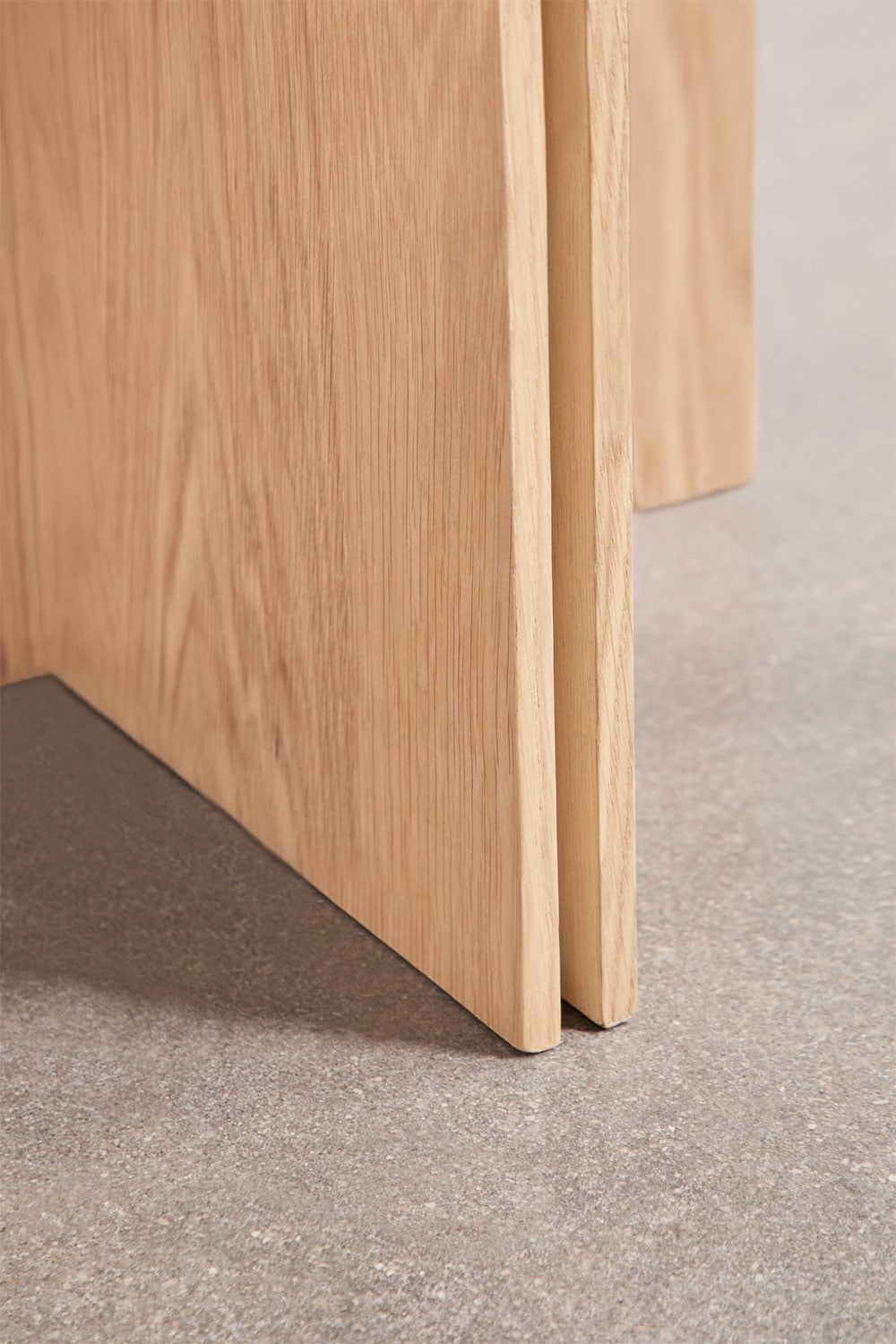Oval coffee table 120x70 cm in oak veneer and stainless steel Lindina, imagem de galeria 4