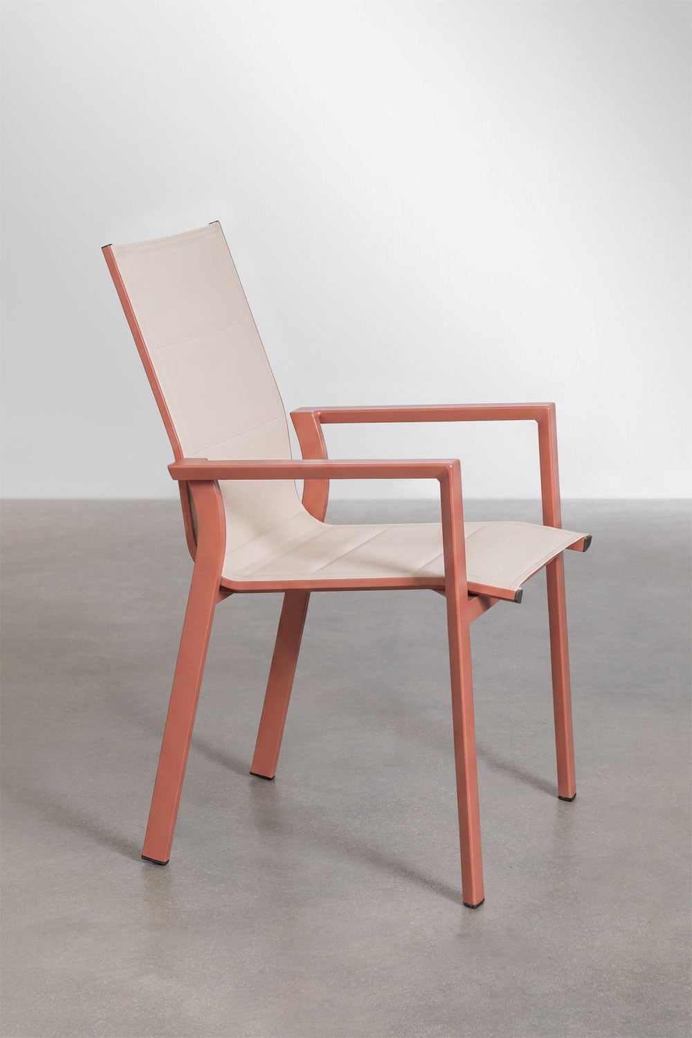 Conjunto de mesa de jardim retangular extensível 180-240x90 cm e 6 cadeiras de jardim empilháveis com apoios de braços em alumín, imagem de galeria 9