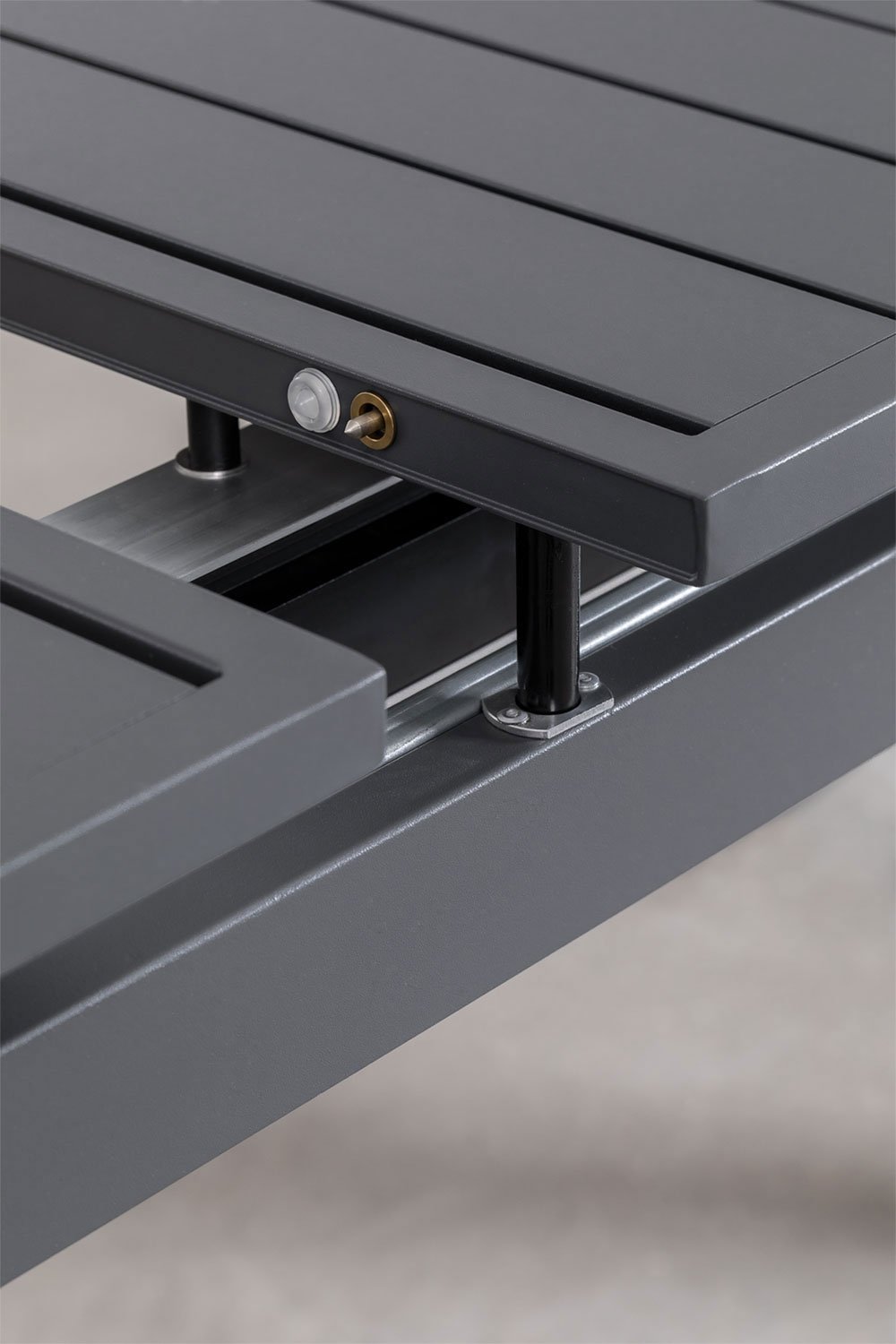 Mesa de jantar retangular extensível em alumínio Karena, imagem de galeria 5