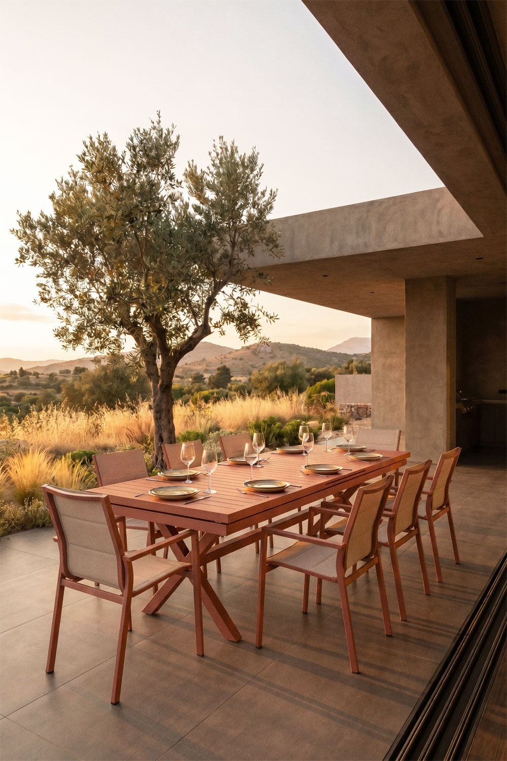 Mesa de jardim retangular extensível em alumínio Karena, imagem de galeria 2