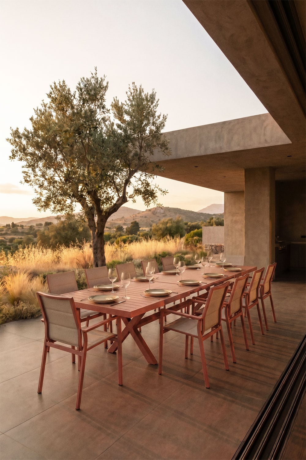 Mesa de jardim retangular extensível em alumínio Karena, imagem de galeria 1