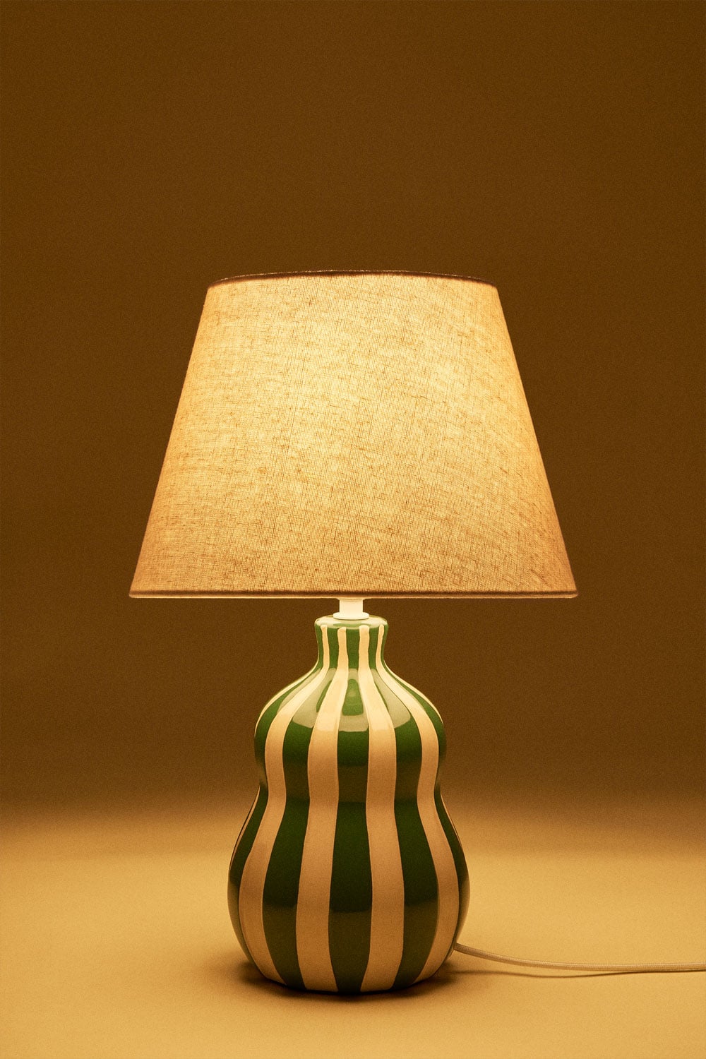 Candeeiro de mesa ↑40 cm em cerâmica e linho Jolira, imagem de galeria 4