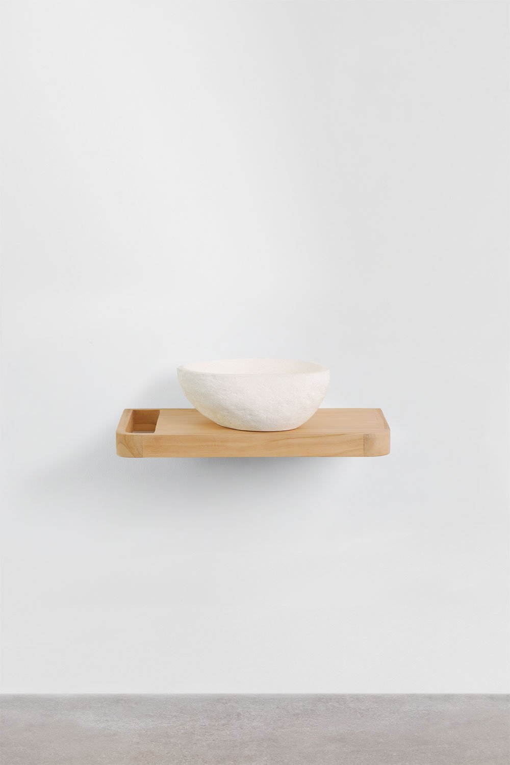 Conjunto de móvel de casa de banho 70x45 cm suspenso em madeira de teca Neill, imagem de galeria 3
