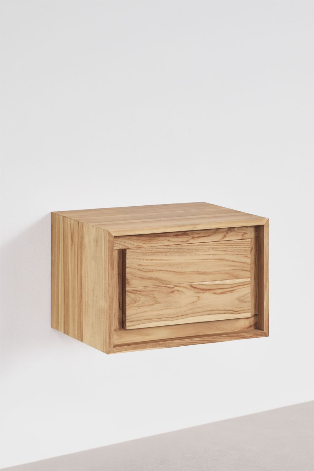 Conjunto de móvel de casa de banho suspenso 60x45 cm em madeira de teca Jabari, imagem de galeria 2