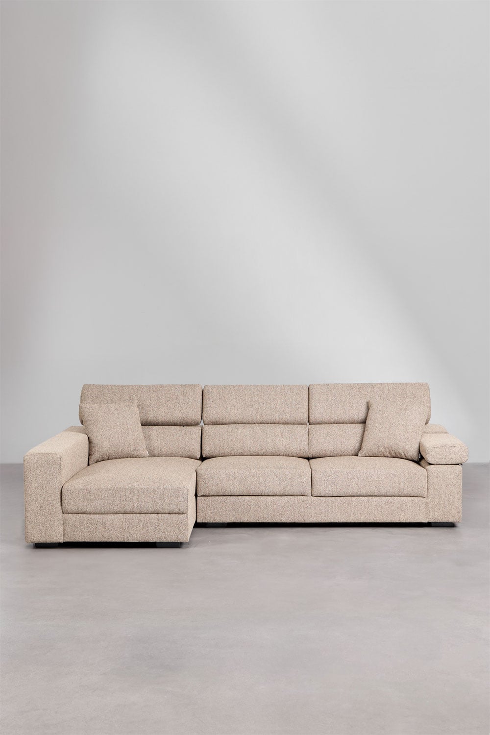 Sofá chaise longue esquerdo de 3 lugares com encosto de cabeça regulável e assentos deslizantes Aramis, imagem de galeria 5