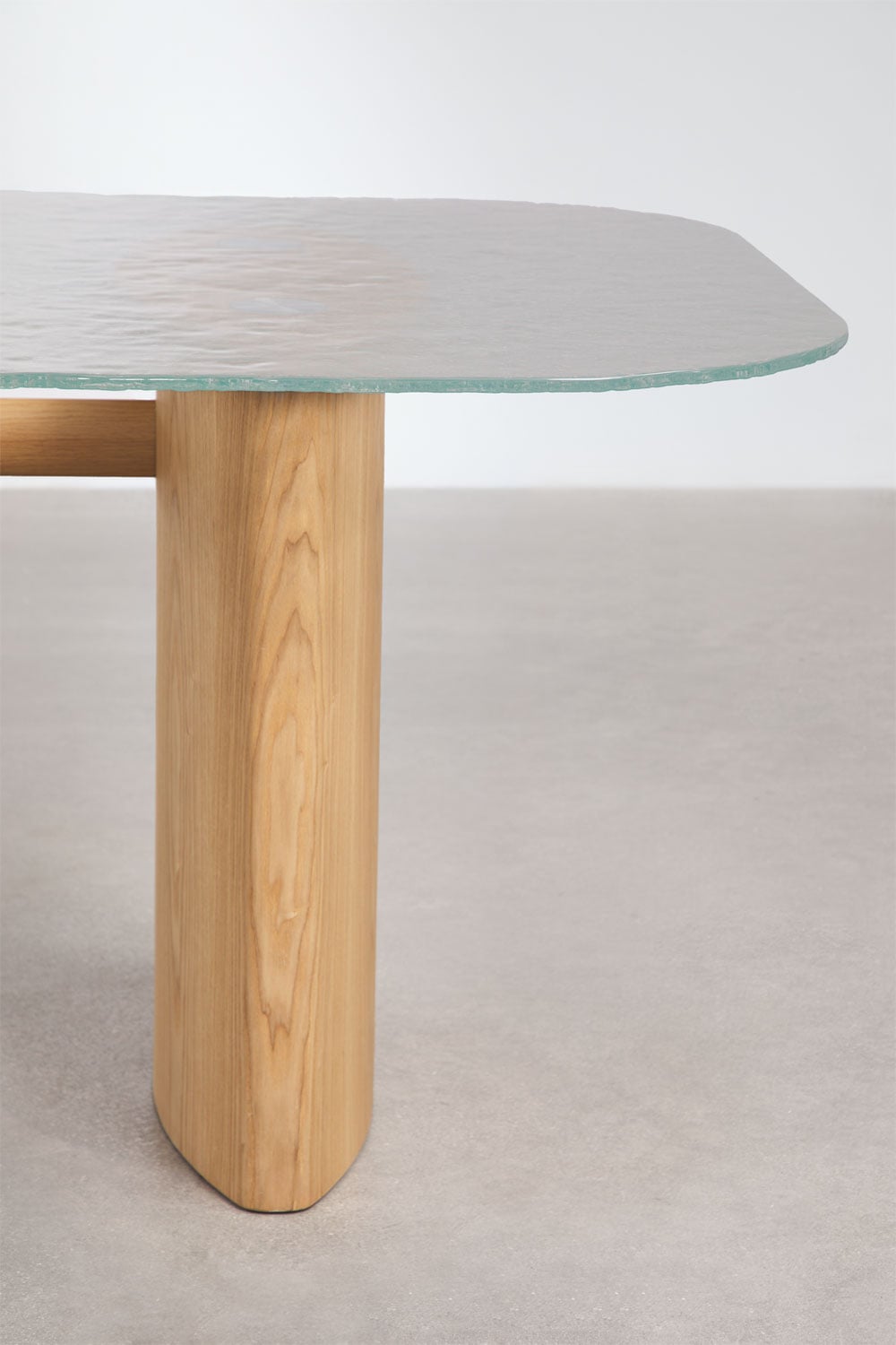 Rectangular dining table 260x110 cm in tempered glass and MDF Zarvi, imagem de galeria 5