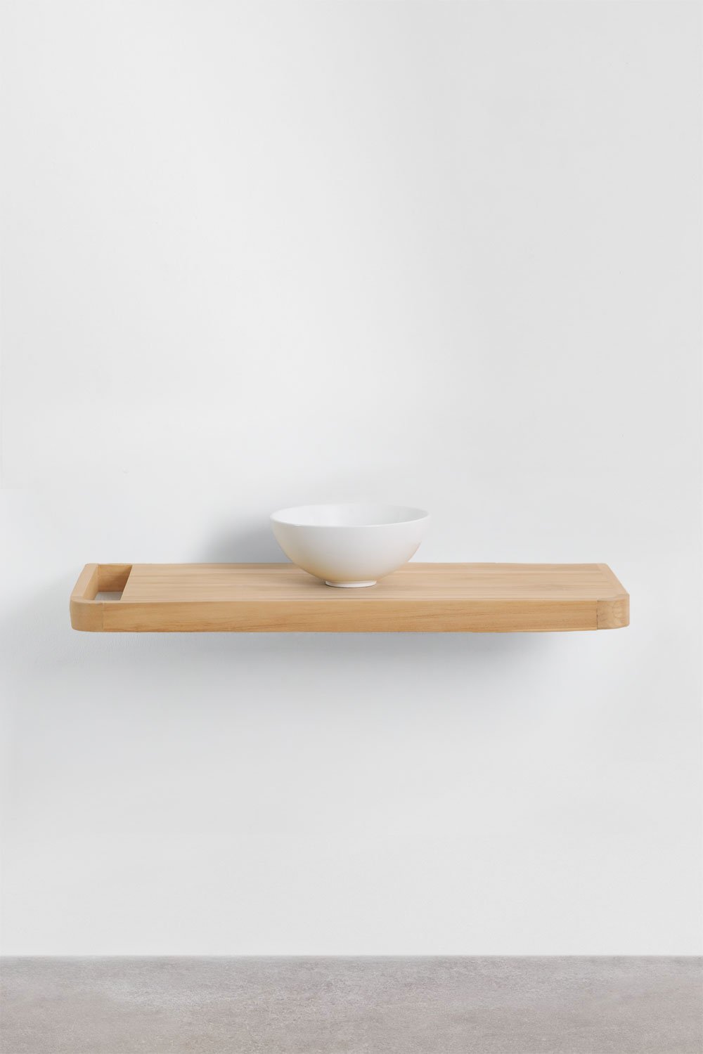 Conjunto de móvel de casa de banho 110x45 cm suspenso em madeira de teca Neill, imagem de galeria 3