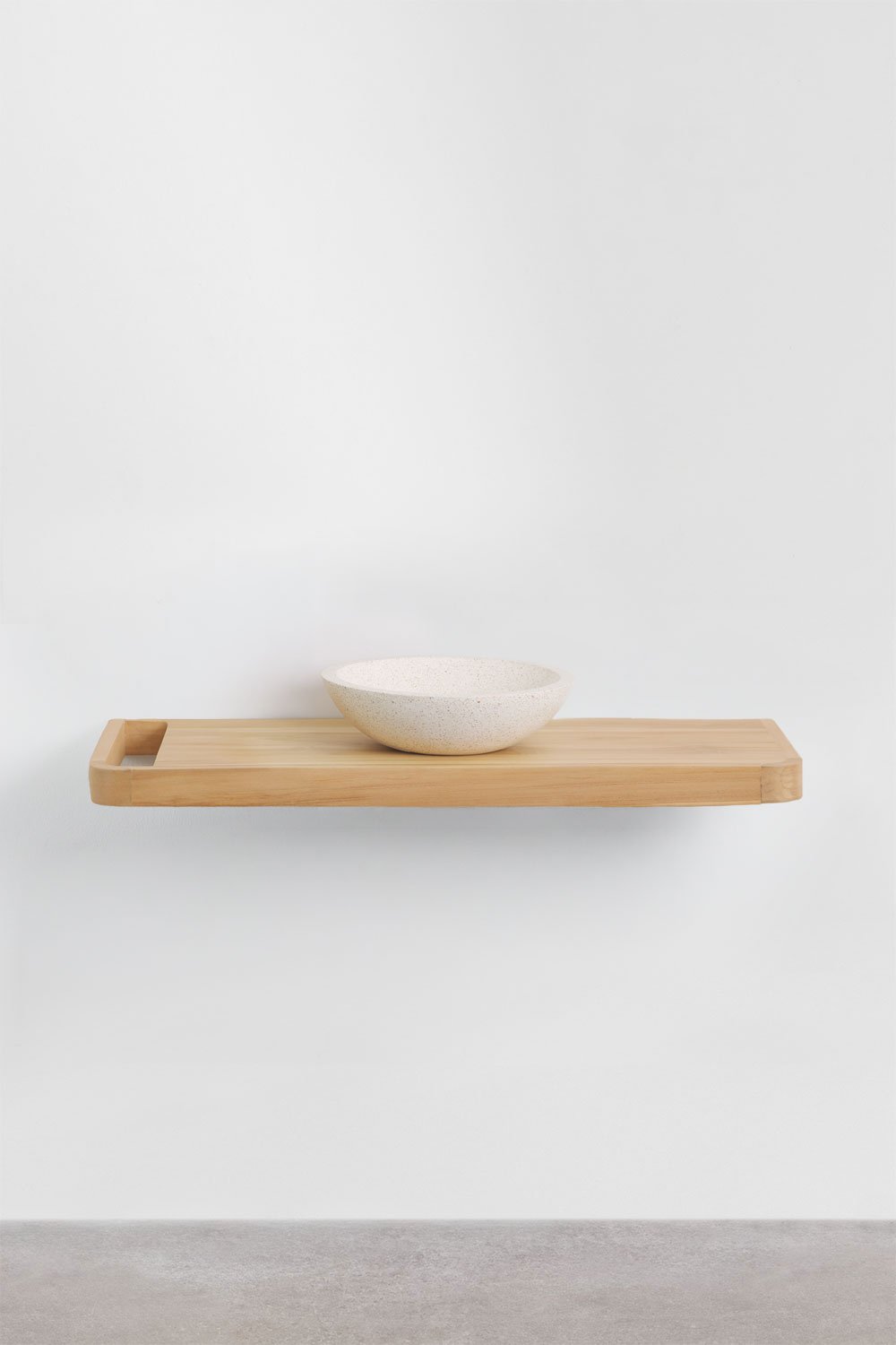 Conjunto de móvel de casa de banho 110x45 cm suspenso em madeira de teca Neill, imagem de galeria 3