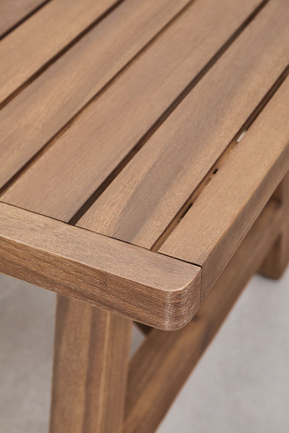 Conjunto de mesa retangular extensível 200-260-320x100 cm e 12 cadeiras de jantar com braços em madeira de acácia Dubai, imagem de galeria 6