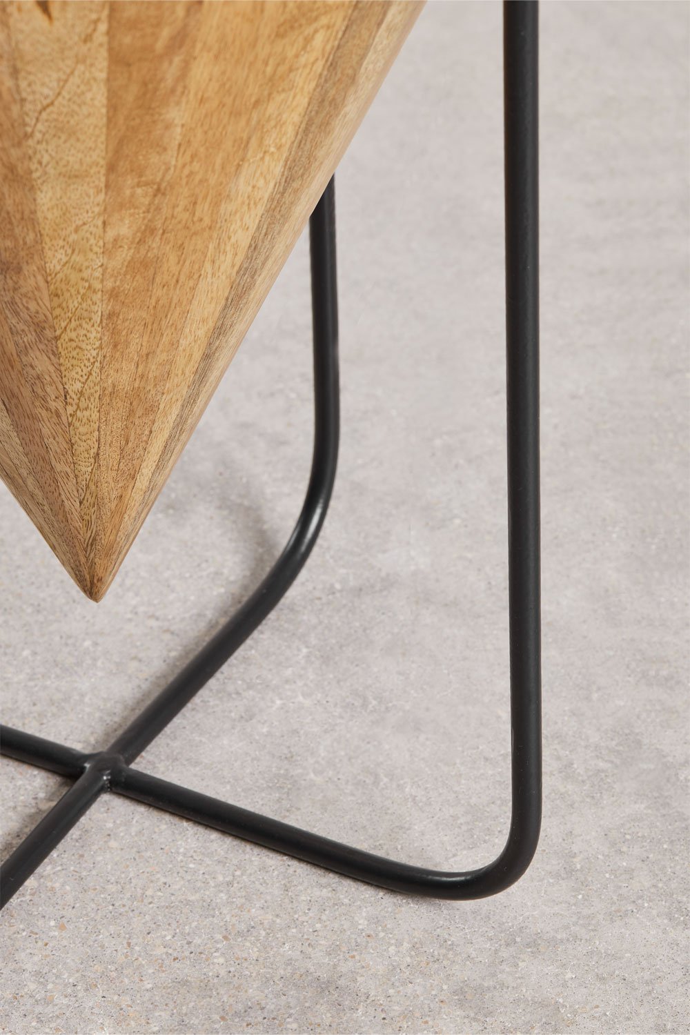 Mesa de cabeceira Ø40 cm em madeira de manga e ferro Piram, imagem de galeria 3