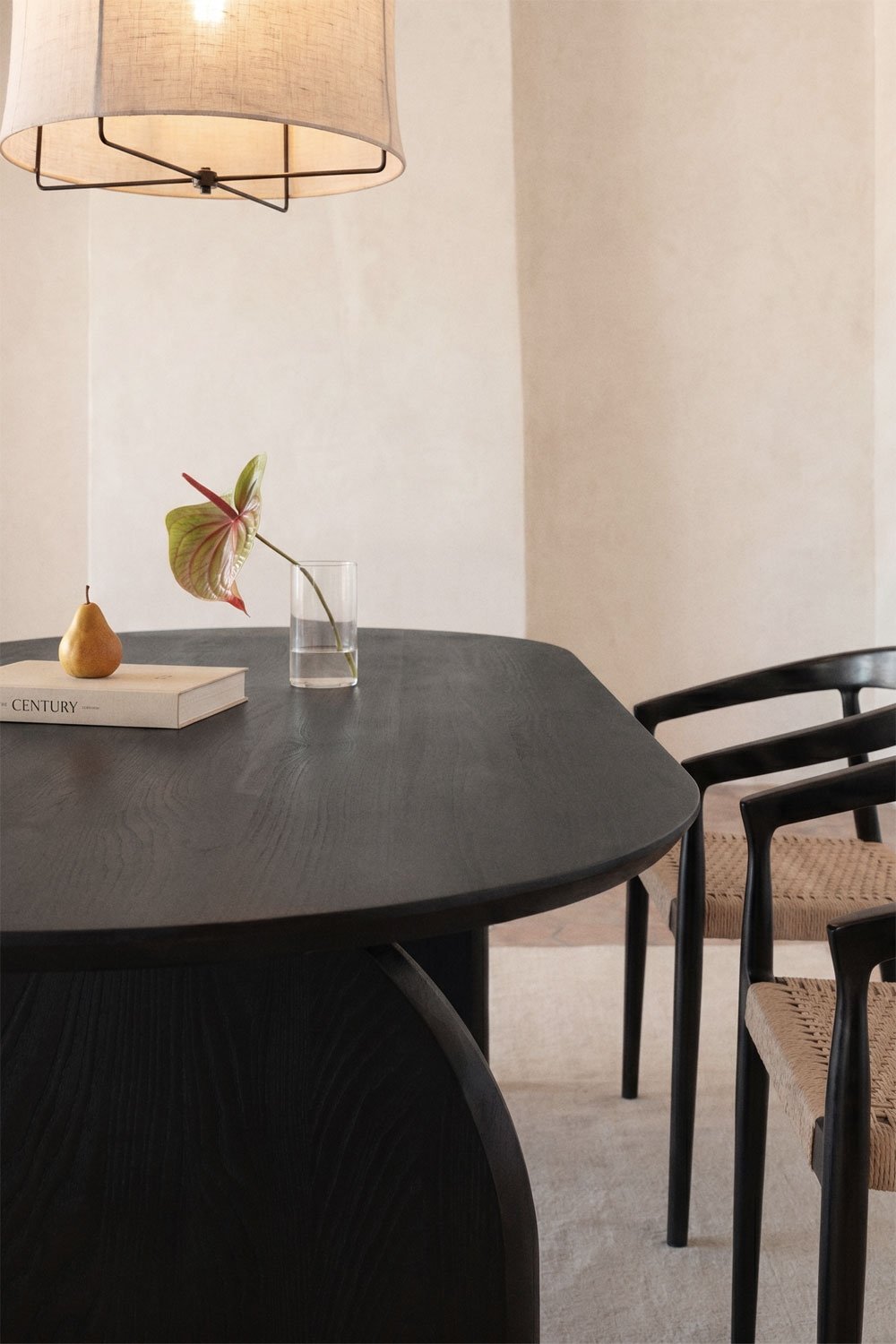 Mesa de jantar oval 200x100 cm em madeira de acácia Bedum, imagem de galeria 2