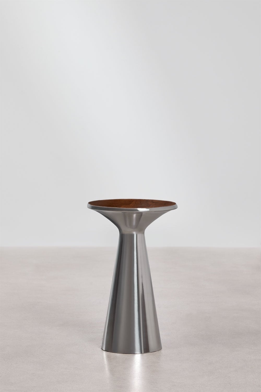 Mesa auxiliar redonda Ø30 cm em aço inoxidável Selmalis, imagem de galeria 3