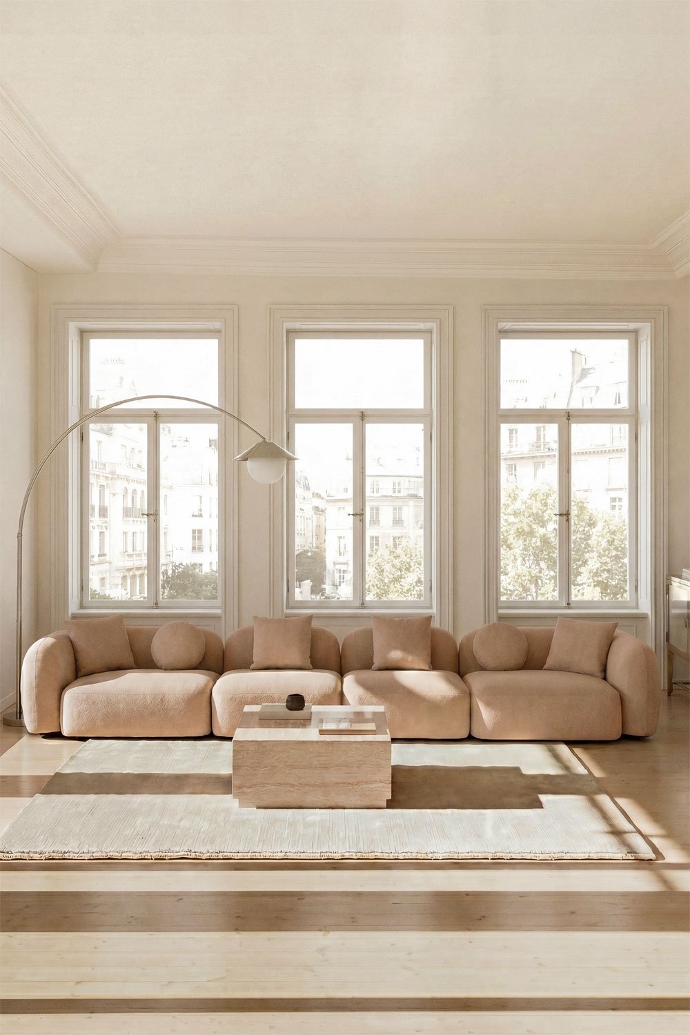 Sofá modular de 4 peças em chenille Coco, imagem de galeria 1