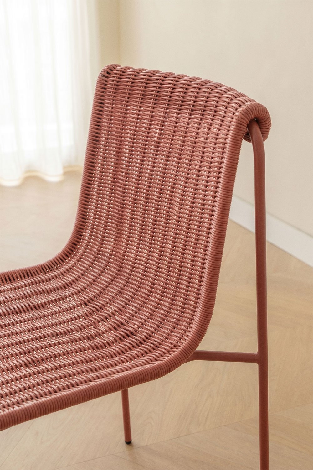 Pack de 2 cadeiras de jantar em rattan sintético e aço Revia, imagem de galeria 2