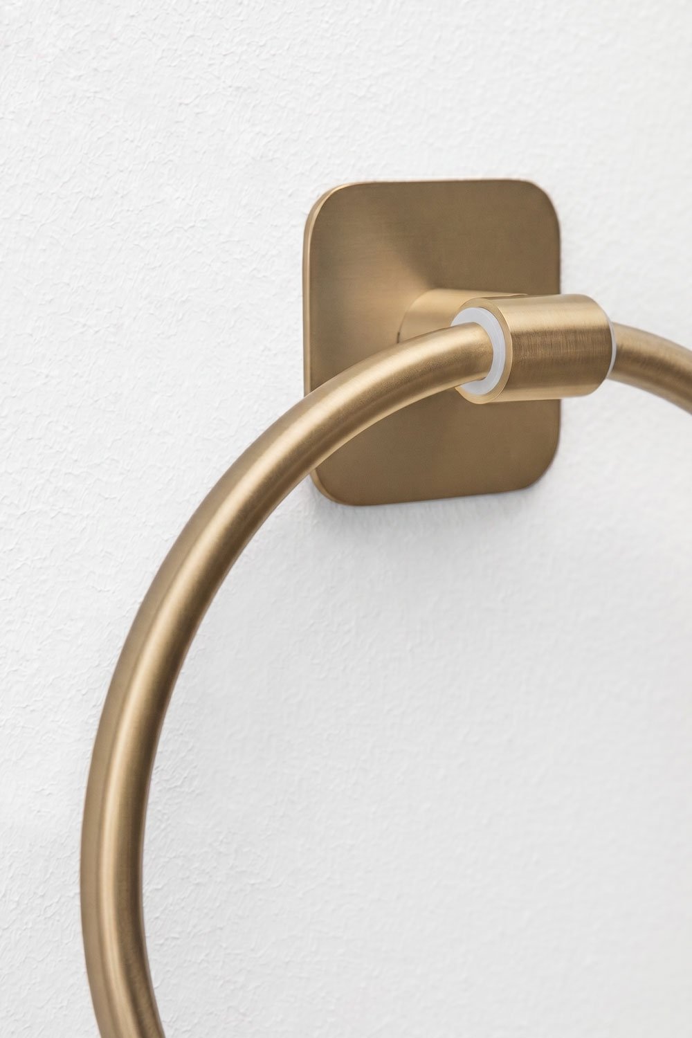 Toalheiro adesivo de parede Ø15 cm para casa de banho, em aço inoxidável dourado escovado Ondreli, imagem de galeria 4