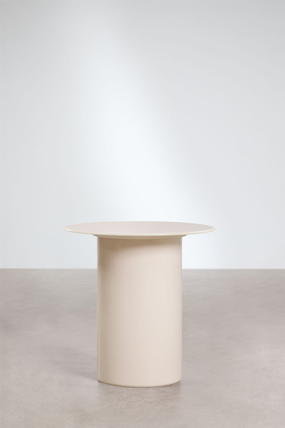 Mesa auxiliar redonda Ø50 cm em vidro temperado e MDF Asgri, imagem de galeria 3