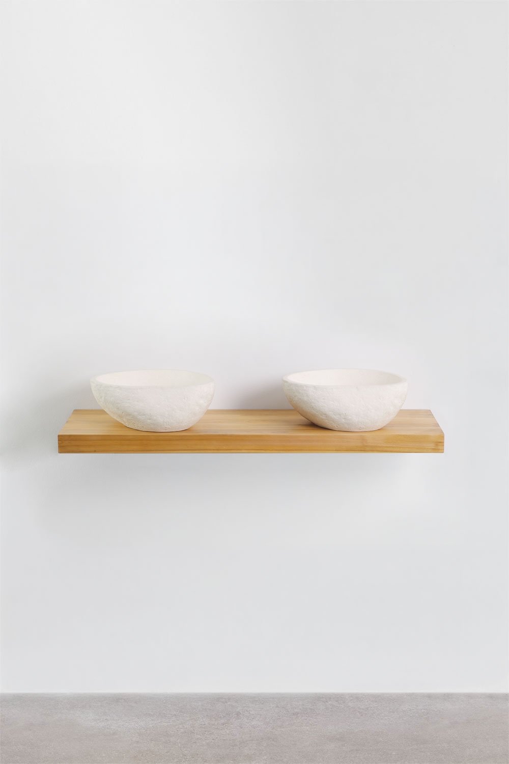 Conjunto de móvel de casa de banho dupla suspensa 120x45 cm em madeira de teca Venetian, imagem de galeria 3