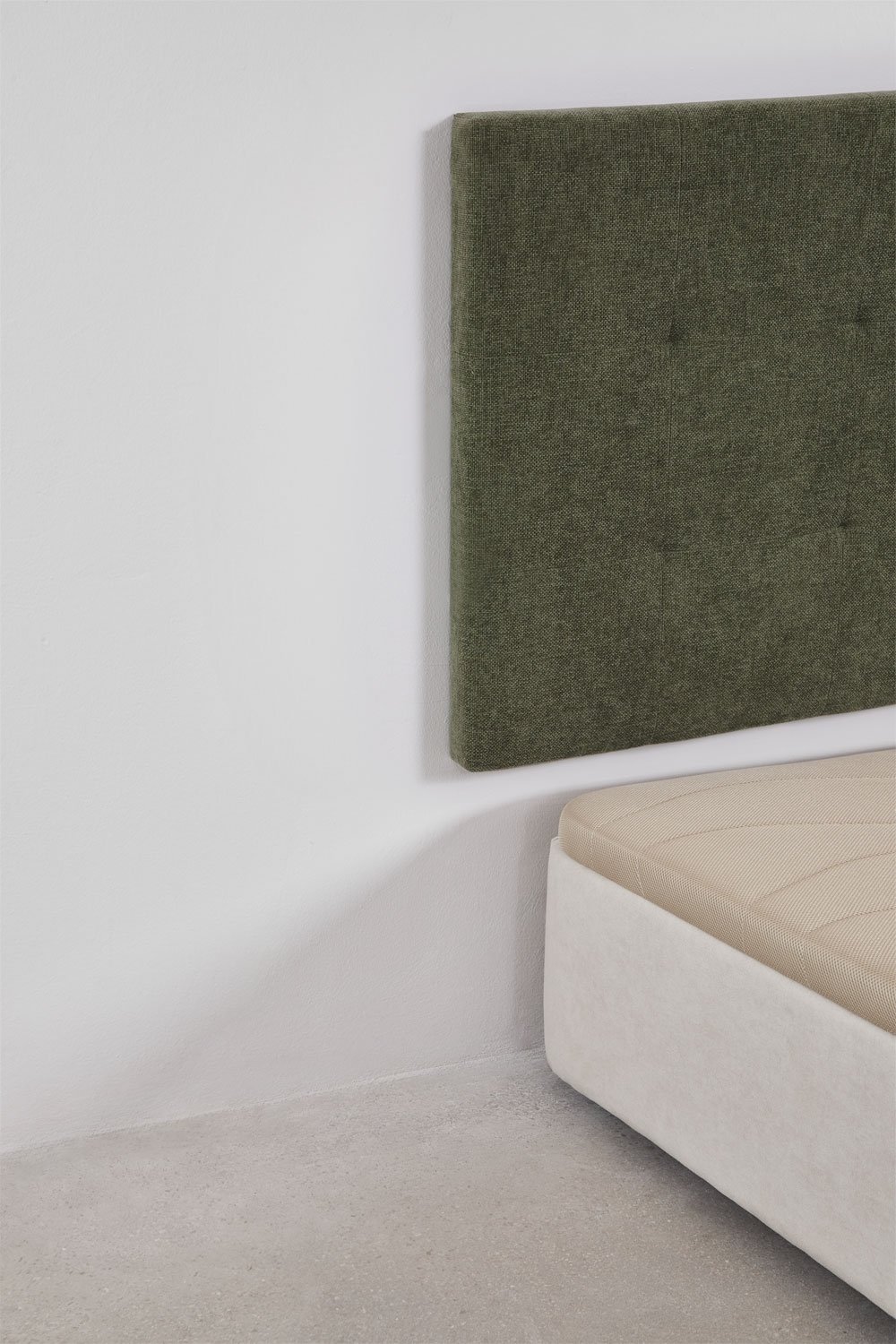 Cabeceira para cama de 200 cm estofada em chenilha verde salva Artur, imagem de galeria 10