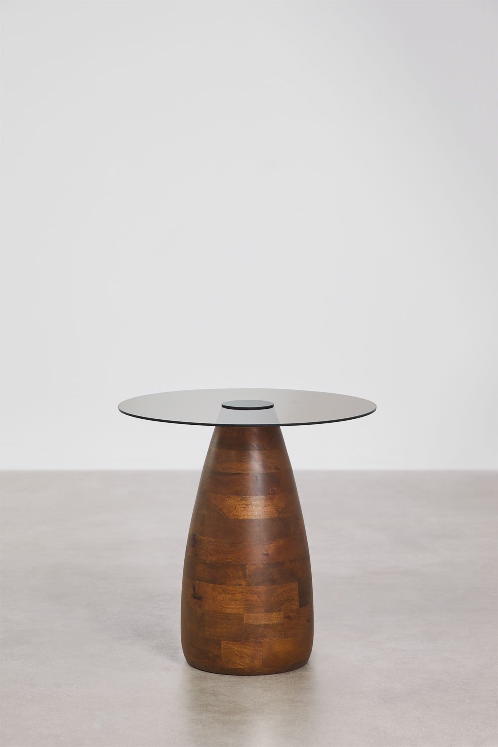 Mesa auxiliar redonda Ø50 cm em vidro temperado Mariana, imagem de galeria 3