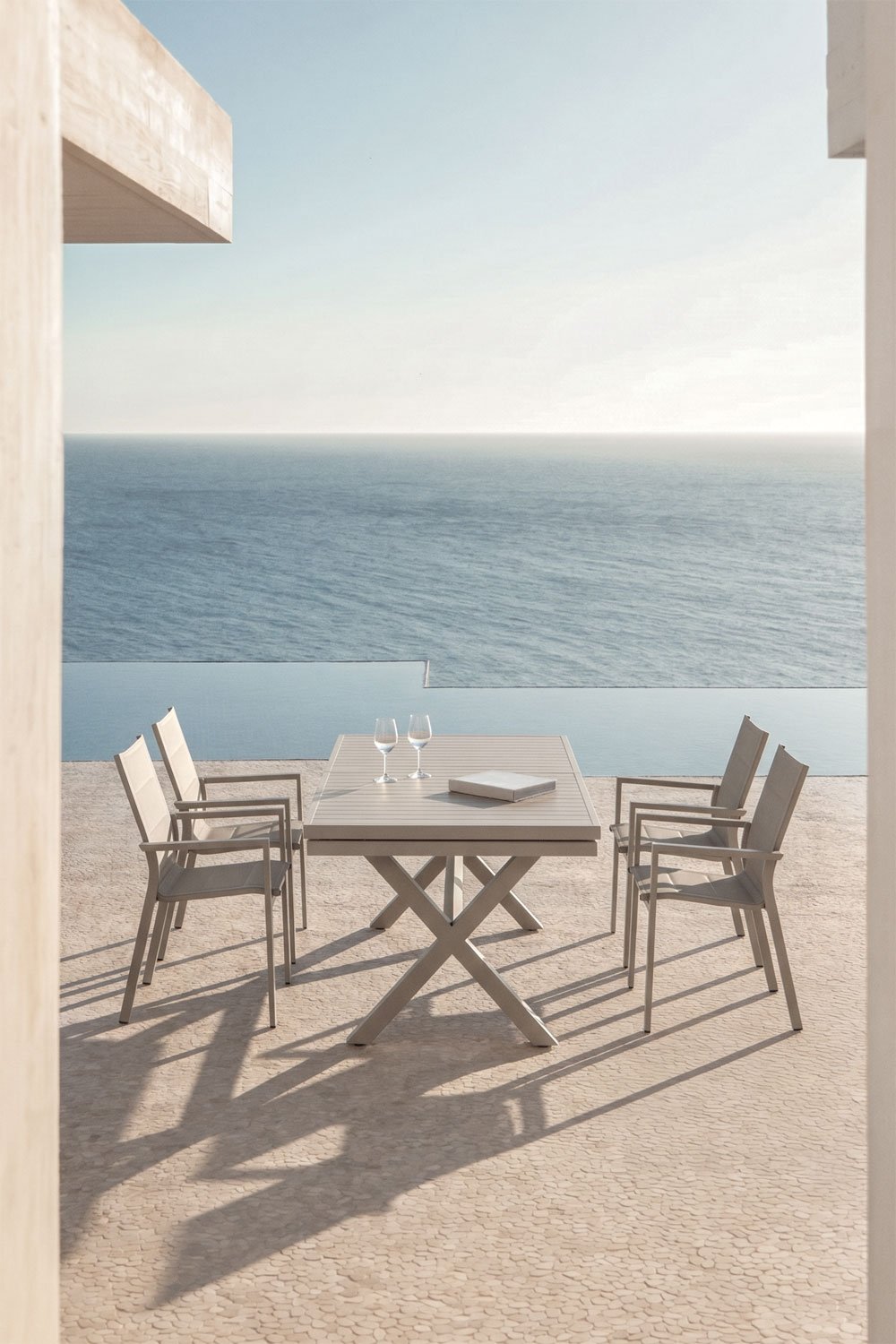 Rectangular extensible garden table in aluminum Karena, imagem de galeria 1