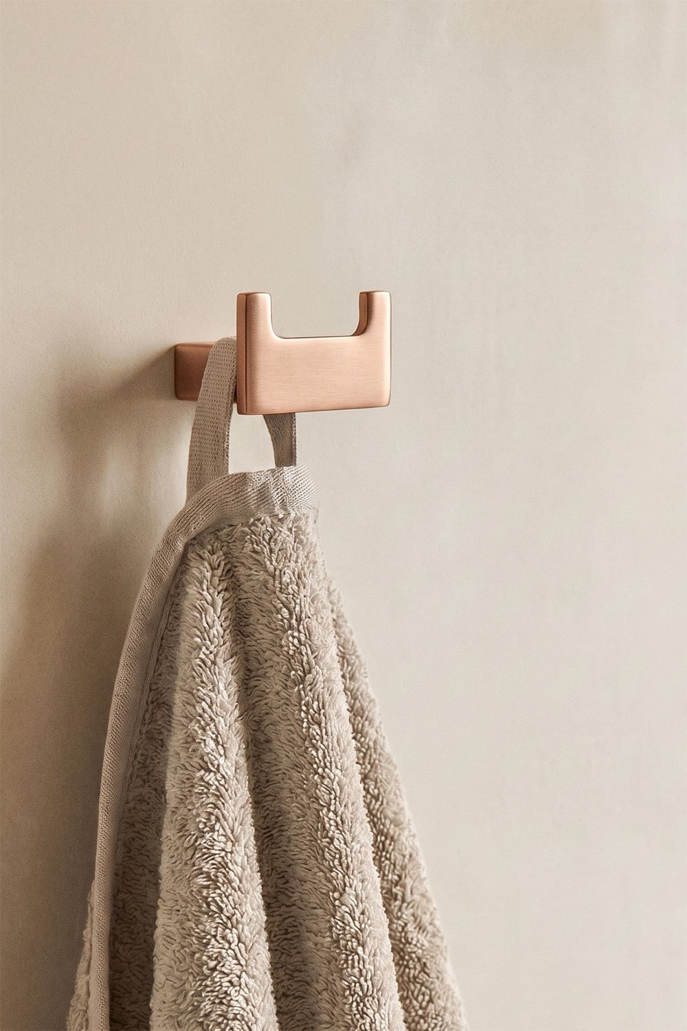 Gancho para casa de banho em aço inoxidável ouro rosa escovado Olvam, imagem de galeria 1