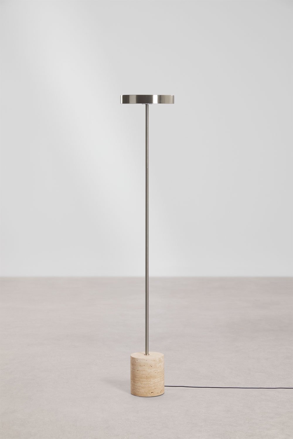 Lâmpada de pé LED em aço inoxidável e pedra natural Isasia, imagem de galeria 3
