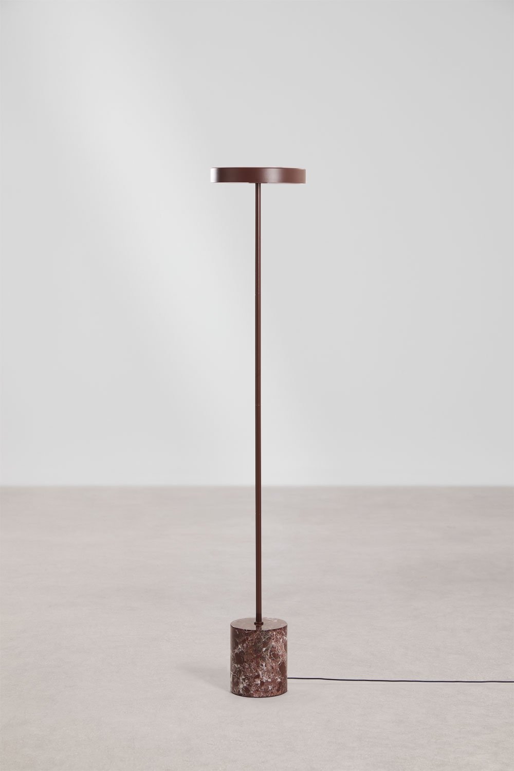 Lâmpada de pé LED em aço inoxidável e pedra natural Isasia, imagem de galeria 3