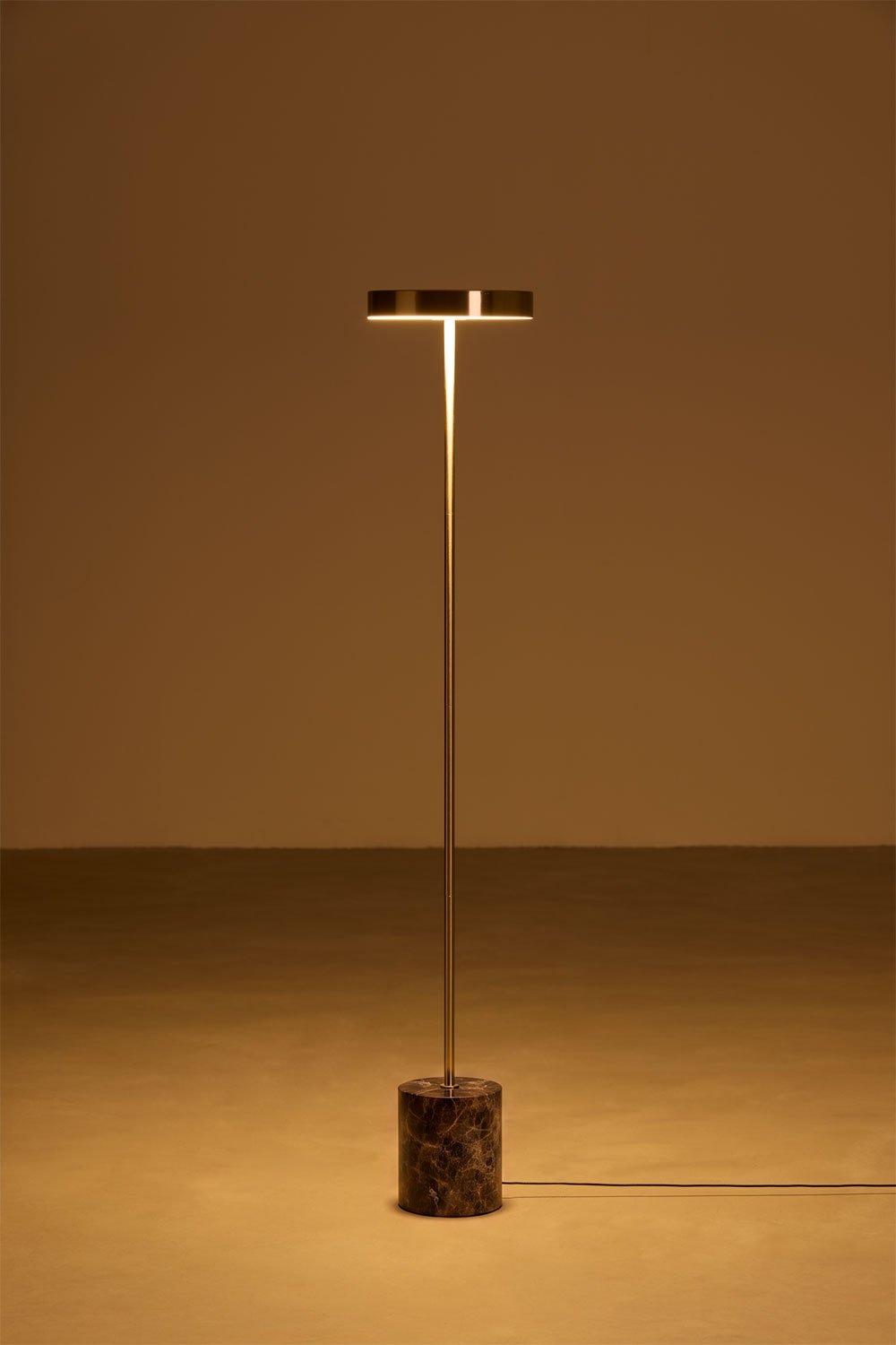Lâmpada de pé LED em aço inoxidável e pedra natural Isasia, imagem de galeria 4