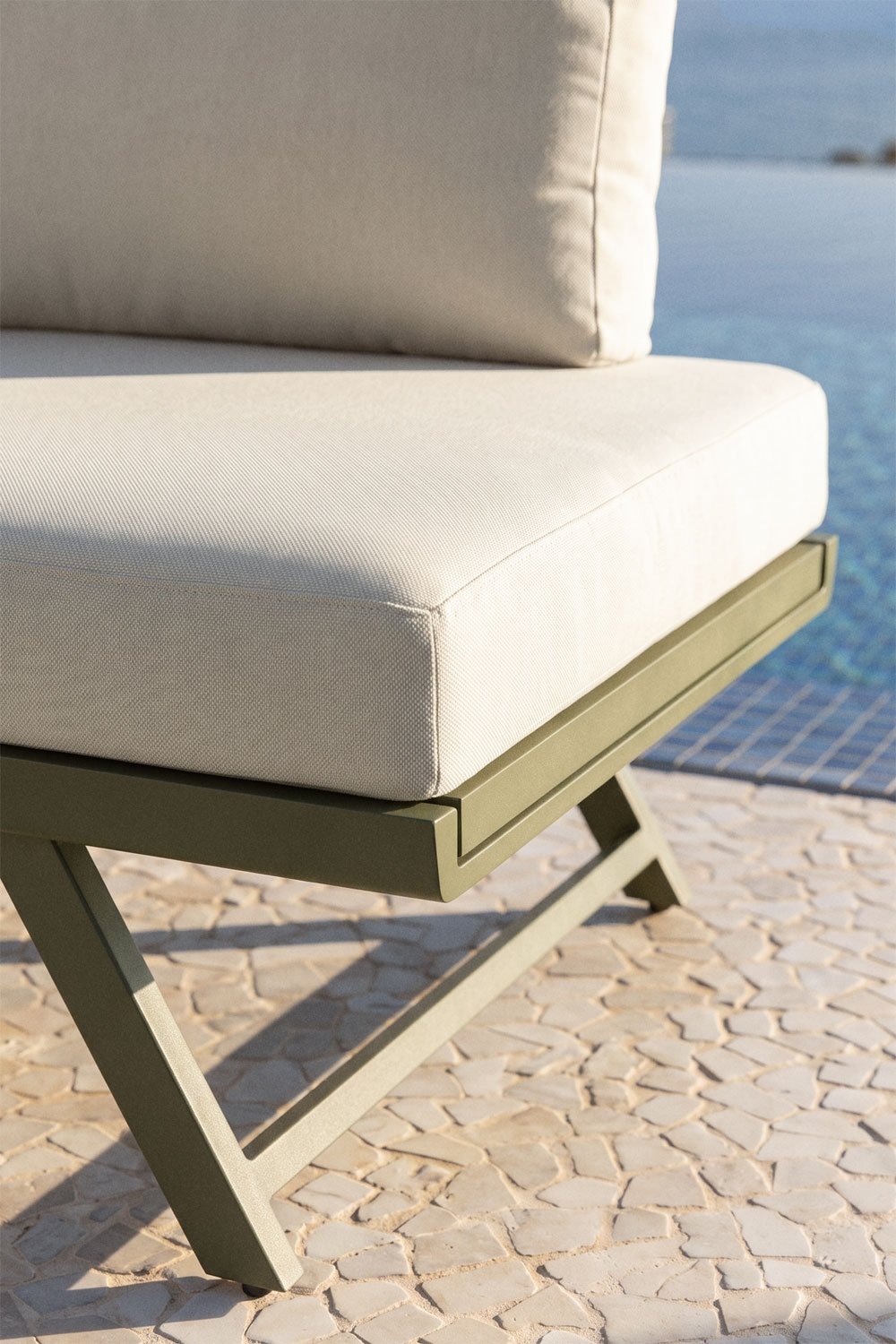Sofá de jardim reclinável de 3 lugares em alumínio Libanc, imagem de galeria 2