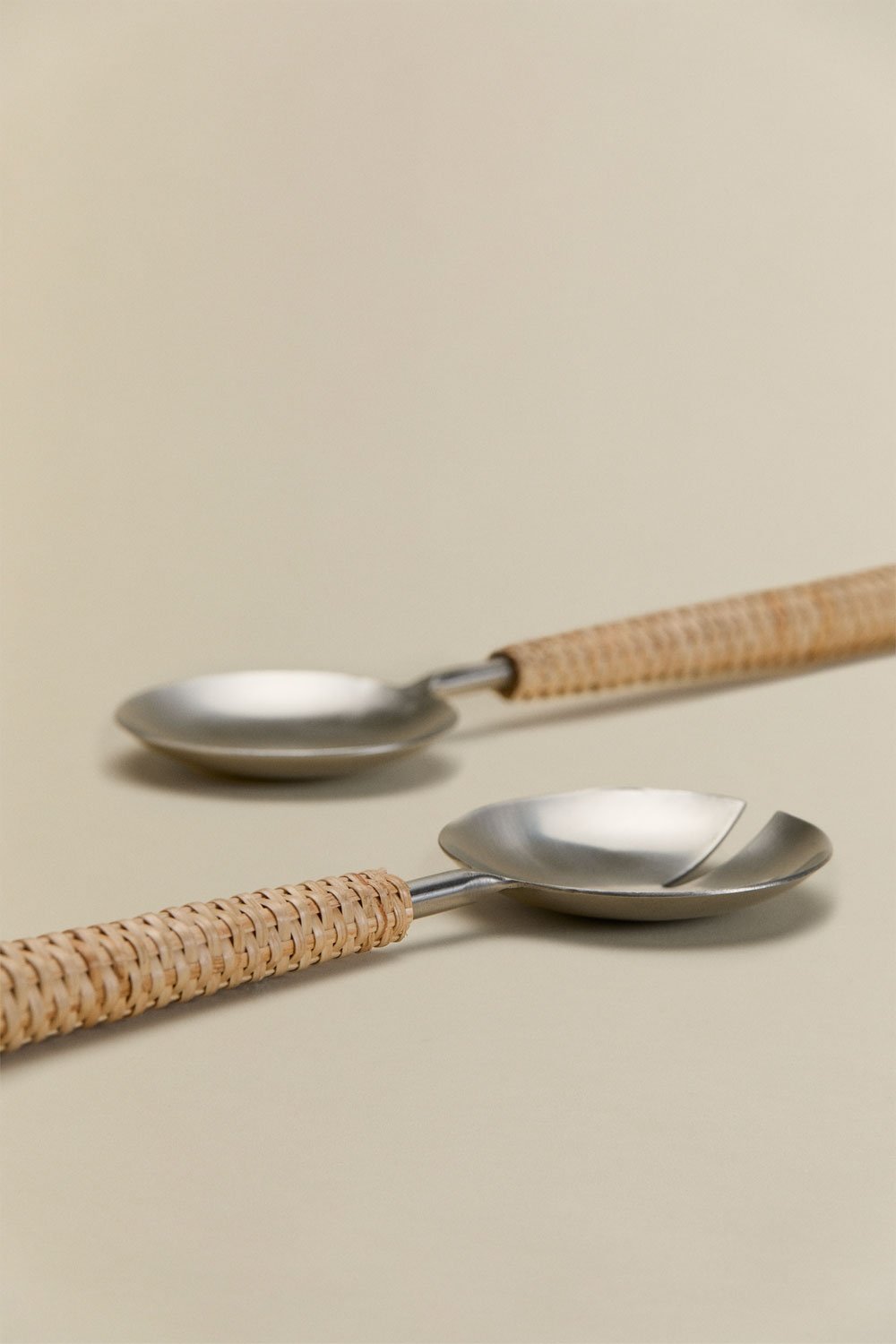 Conjunto de 2 talheres para salada em aço inoxidável e bambu Dakomi, imagem de galeria 5