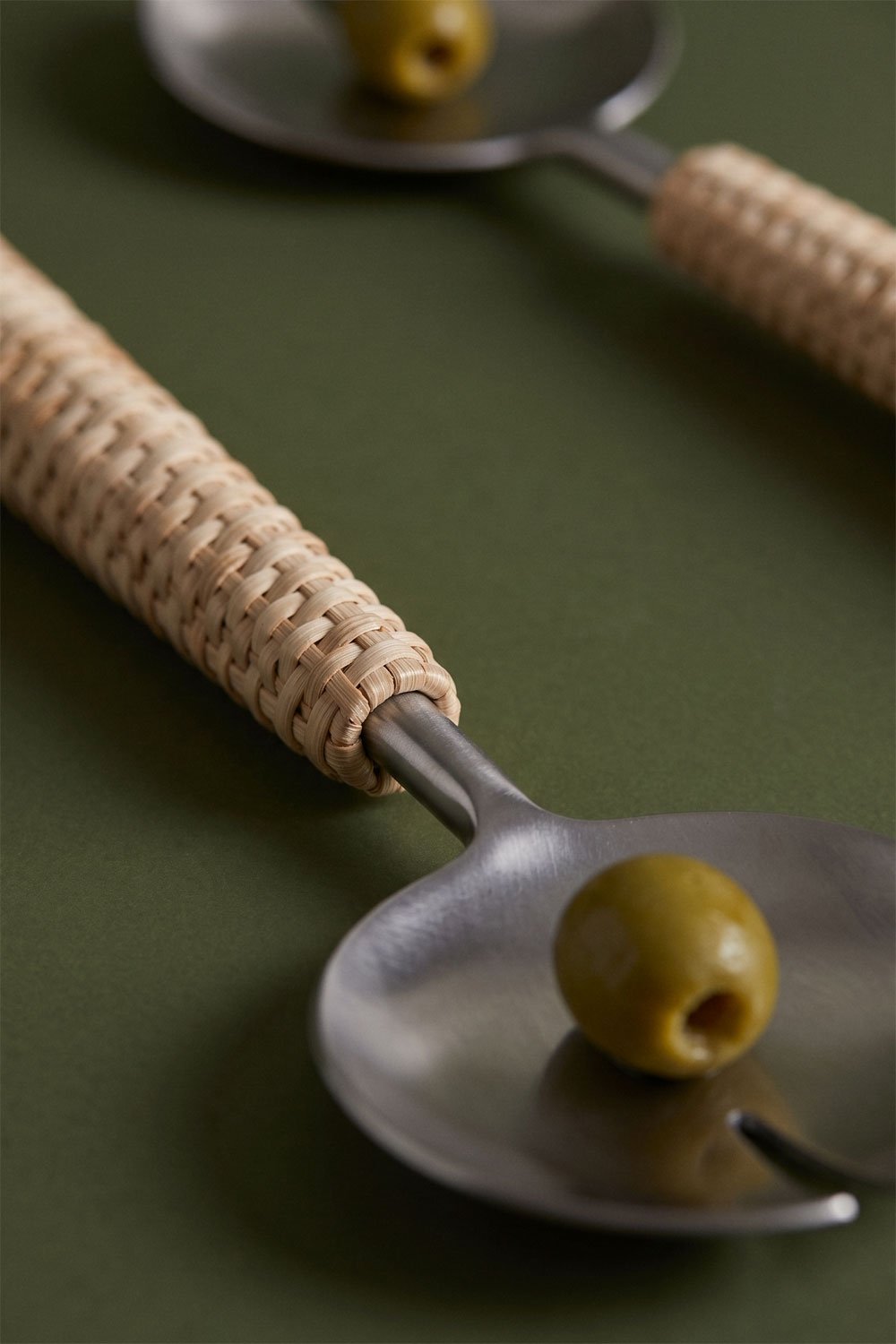 Conjunto de 2 talheres para salada em aço inoxidável e bambu Dakomi, imagem de galeria 2