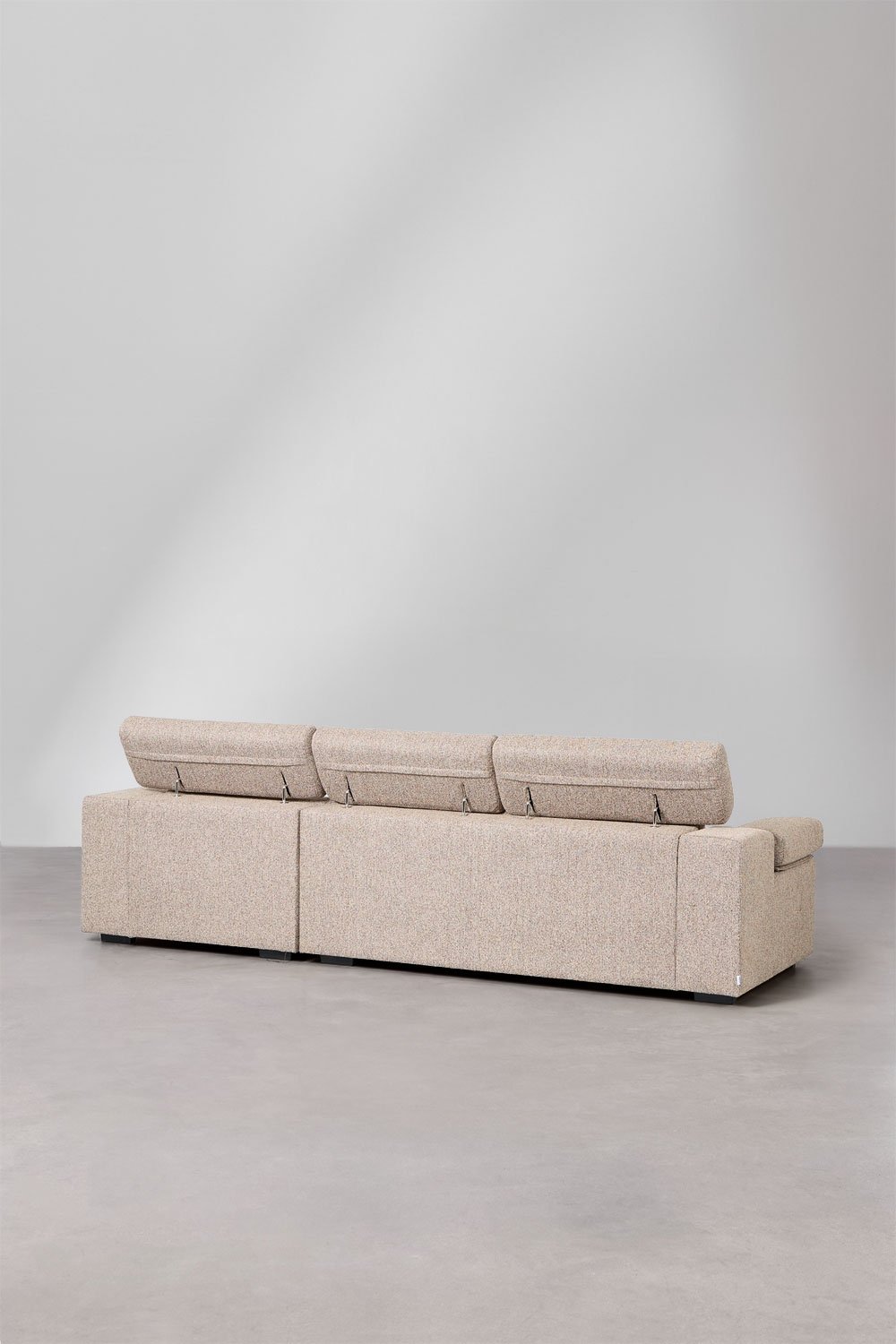 Sofá chaise longue direito de 3 lugares com encosto de cabeça regulável e assentos deslizantes Aramis, imagem de galeria 6