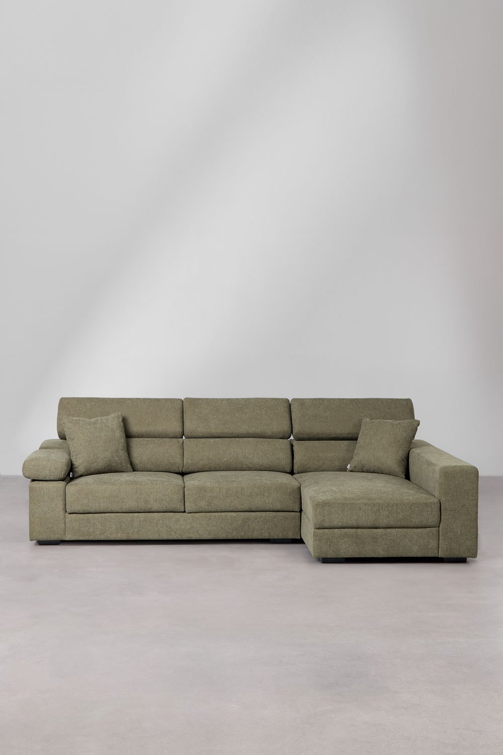 Sofá chaise longue direito de 3 lugares com encosto de cabeça regulável e assentos deslizantes Aramis, imagem de galeria 5