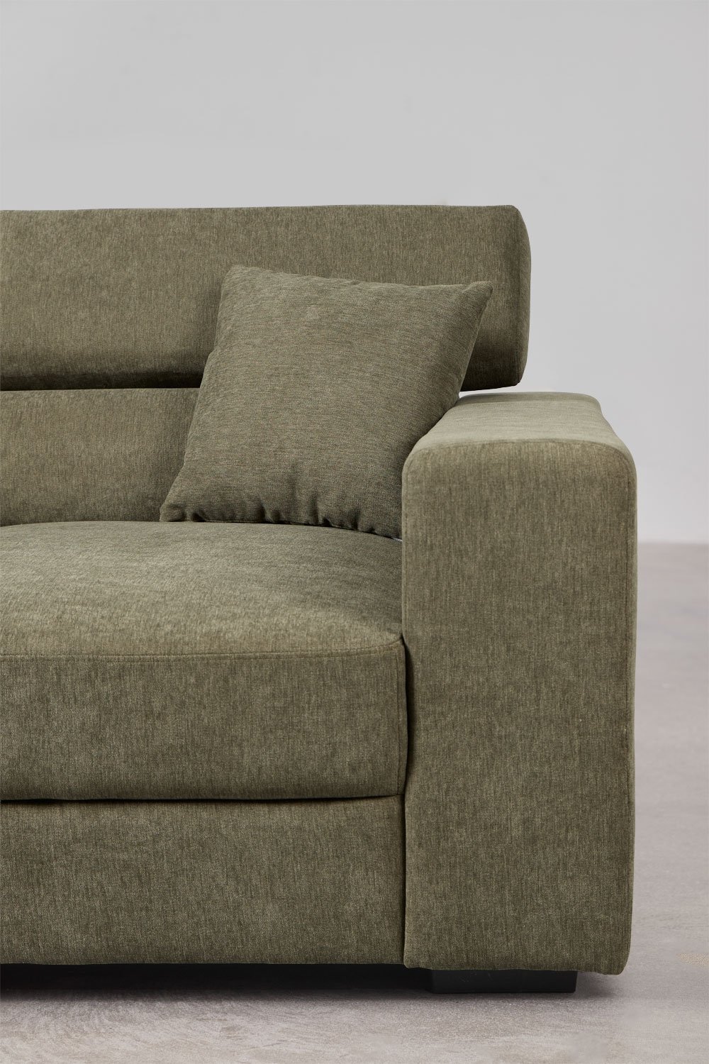 Sofá chaise longue direito de 3 lugares com encosto de cabeça regulável e assentos deslizantes Aramis, imagem de galeria 8