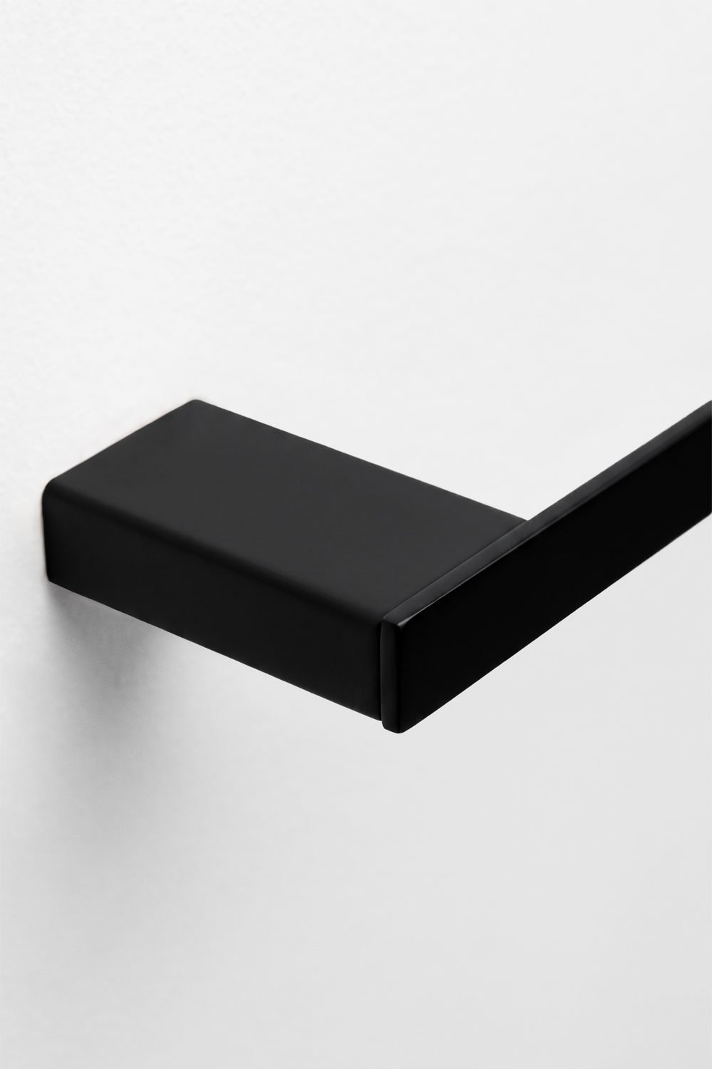 Toalheiro de parede com barra de 30 cm para casa de banho em aço inoxidável preto mate Olvam, imagem de galeria 5