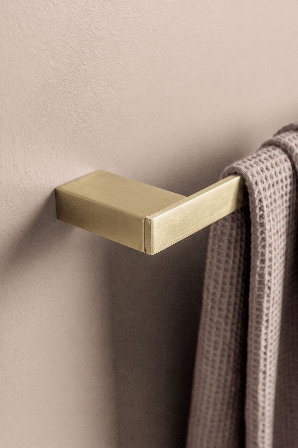 Toalheiro de parede com barra de 30 cm para casa de banho em aço inoxidável dourado escovado Olvam, imagem de galeria 2
