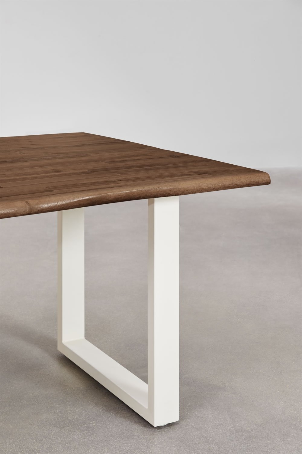 Mesa de jantar retangular 180x90 cm em madeira de acácia e aço Maupi, imagem de galeria 5