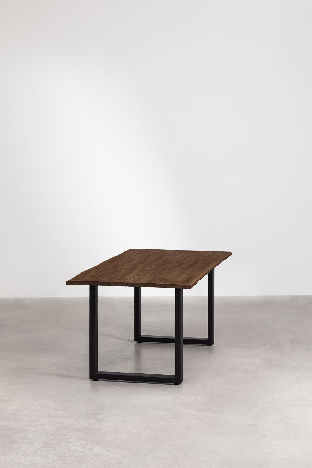 Mesa de jantar retangular 180x90 cm em madeira de acácia e aço Maupi, imagem de galeria 2