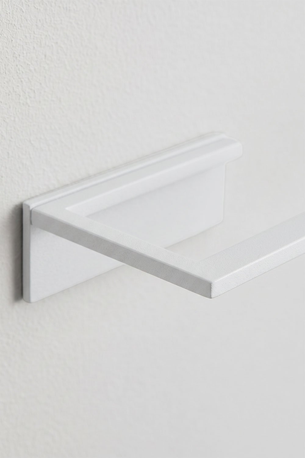 Toalheiro de parede adesivo com barra de 30 cm para casa de banho em aço inoxidável branco Jalter, imagem de galeria 5