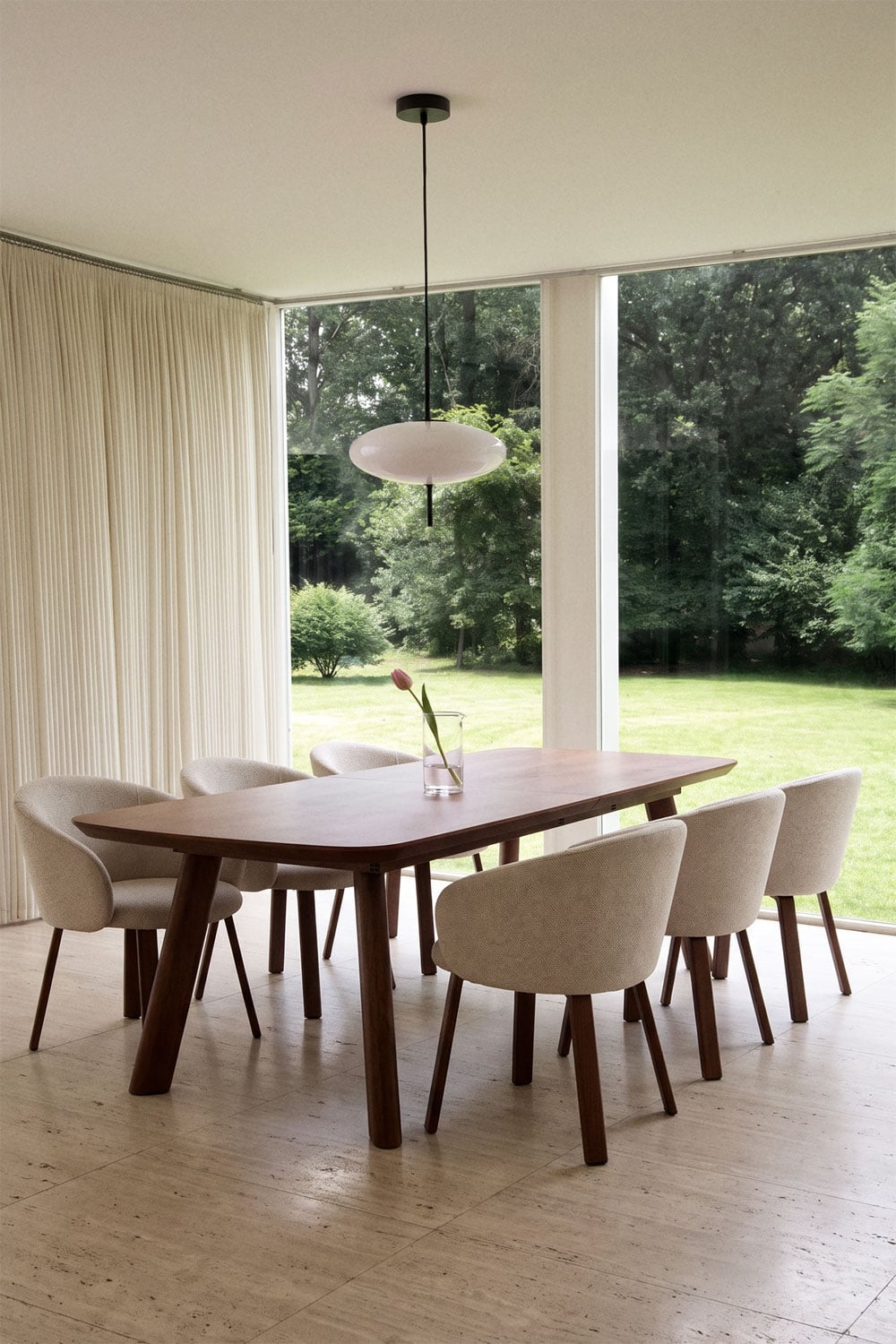 Mesa de jantar retangular extensível 240-300x110 cm em MDF Teodic, imagem de galeria 1