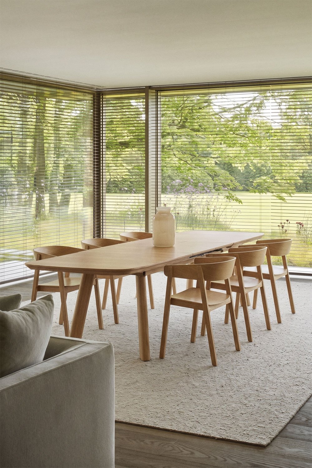Mesa de jantar retangular extensível 240-300x110 cm em MDF Teodic, imagem de galeria 2