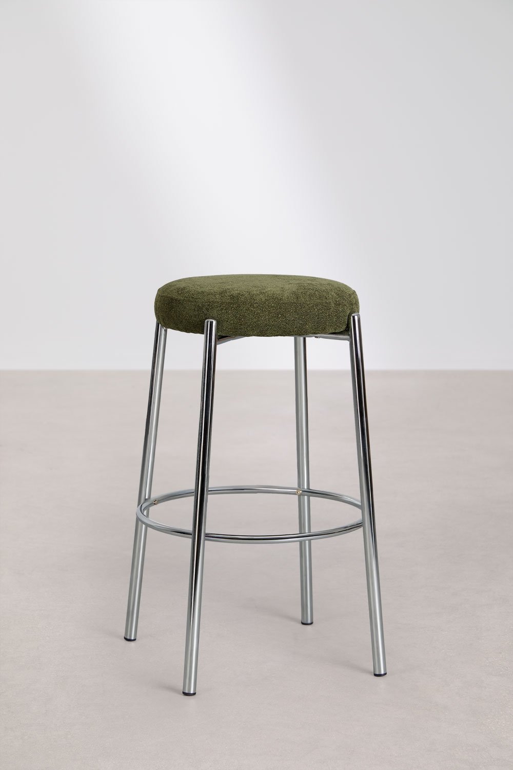 Banqueta alta estofada e em ferro Zantria, imagem de galeria 3