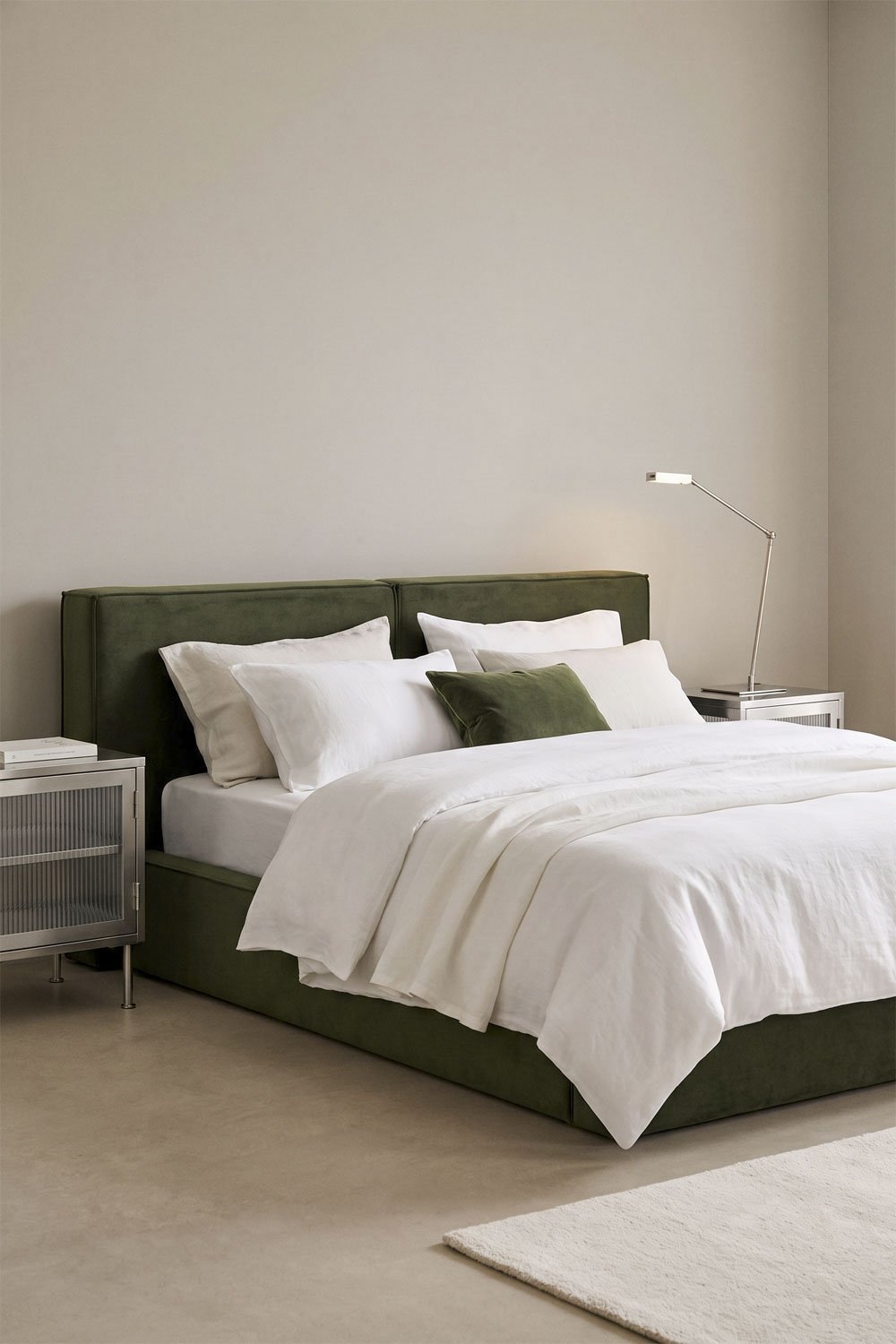 Cama com baú articulado estofada Lunari, imagem de galeria 1