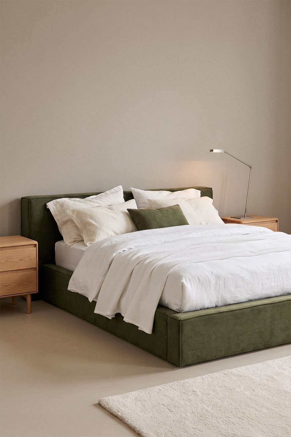 Cama com baú articulado estofada Lunari, imagem de galeria 1