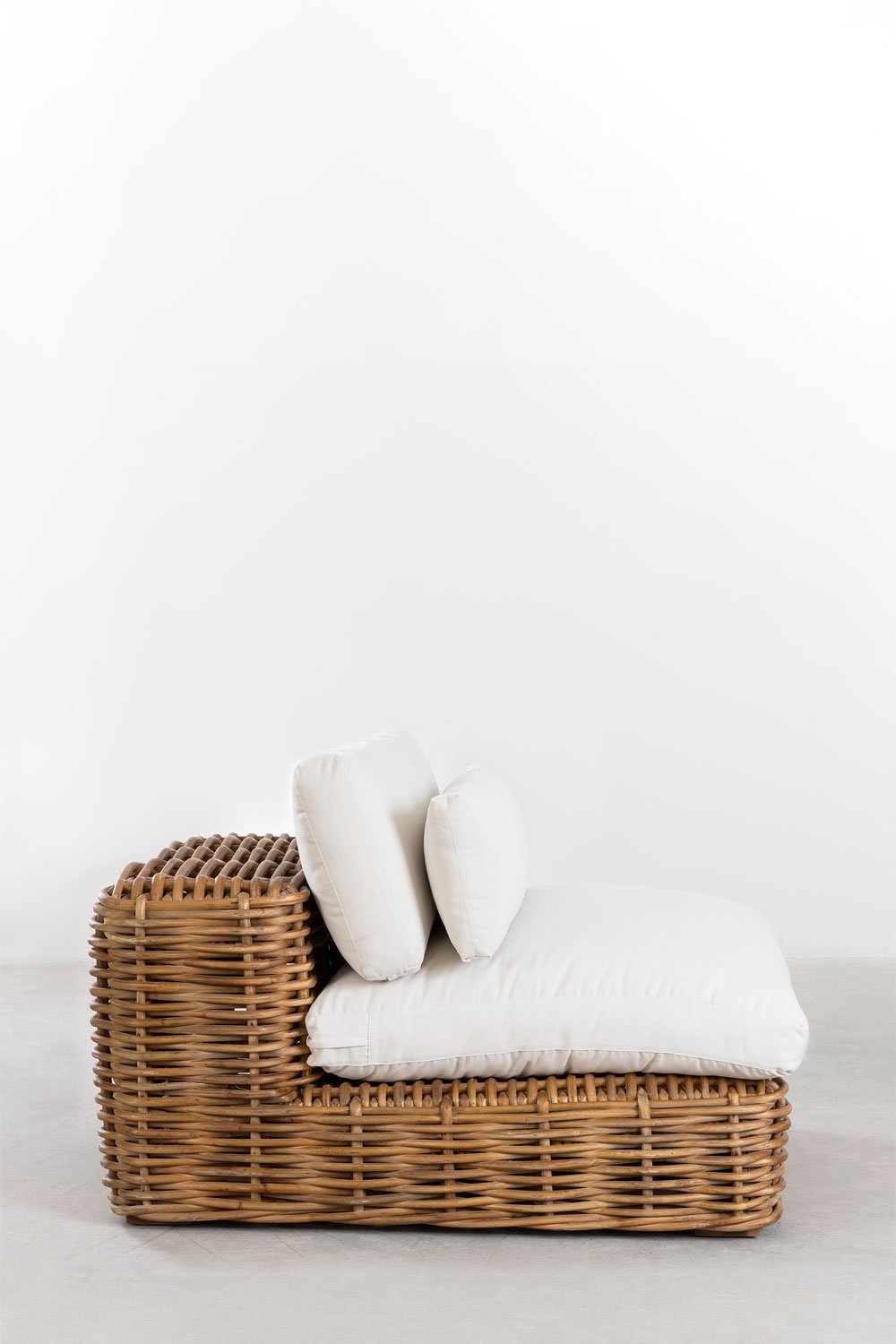 Módulo central para sofá modular de jardim em rattan Milu Style, imagem de galeria 4