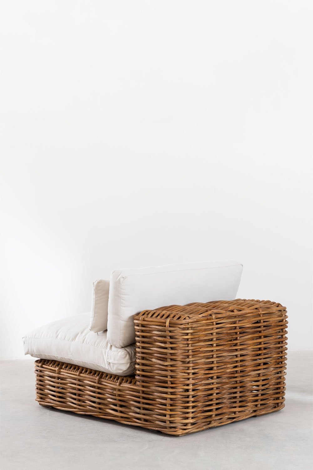 Módulo central para sofá modular de jardim em rattan Milu Style, imagem de galeria 5