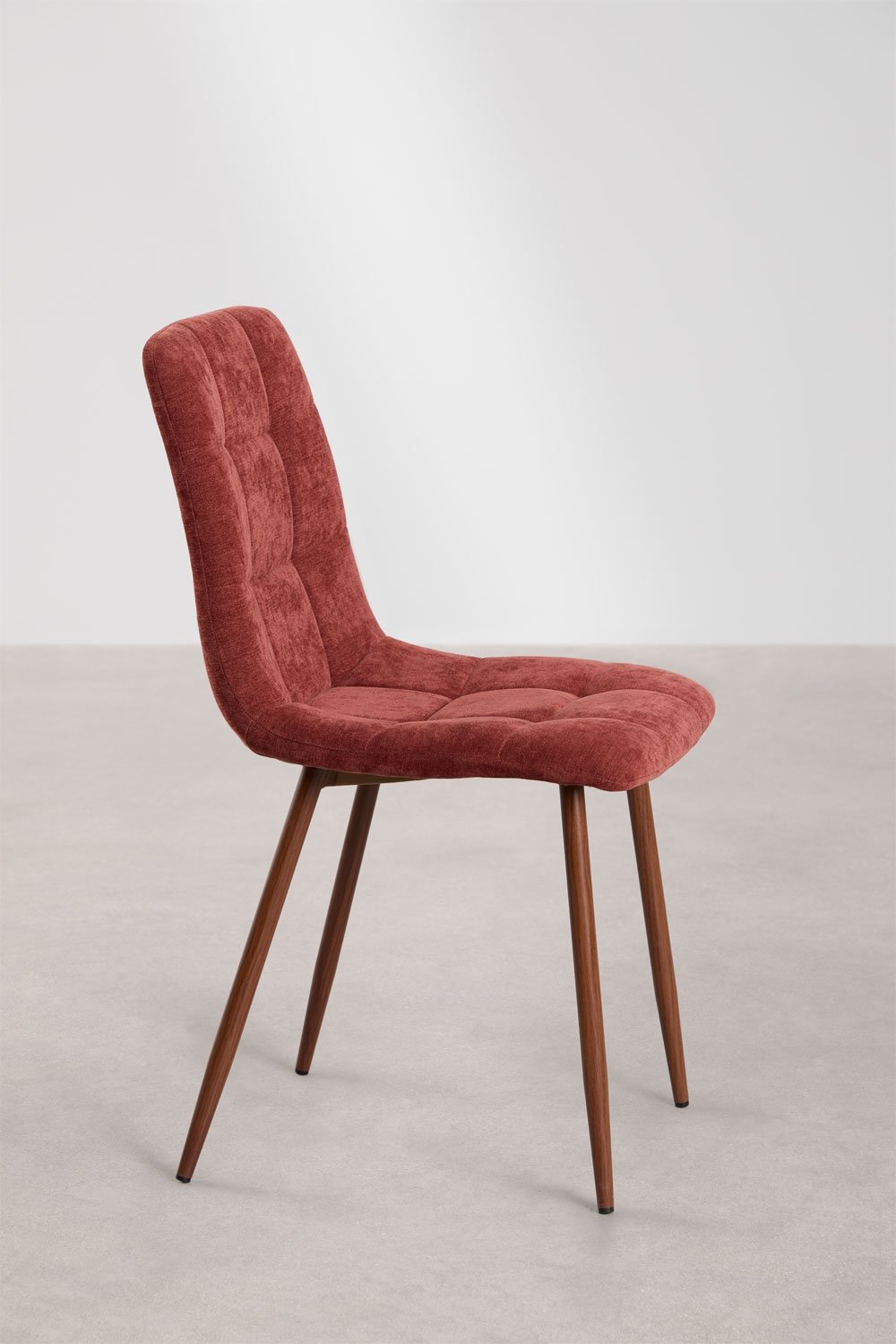 Cadeira de jantar estofada em chenille Vielira, imagem de galeria 4