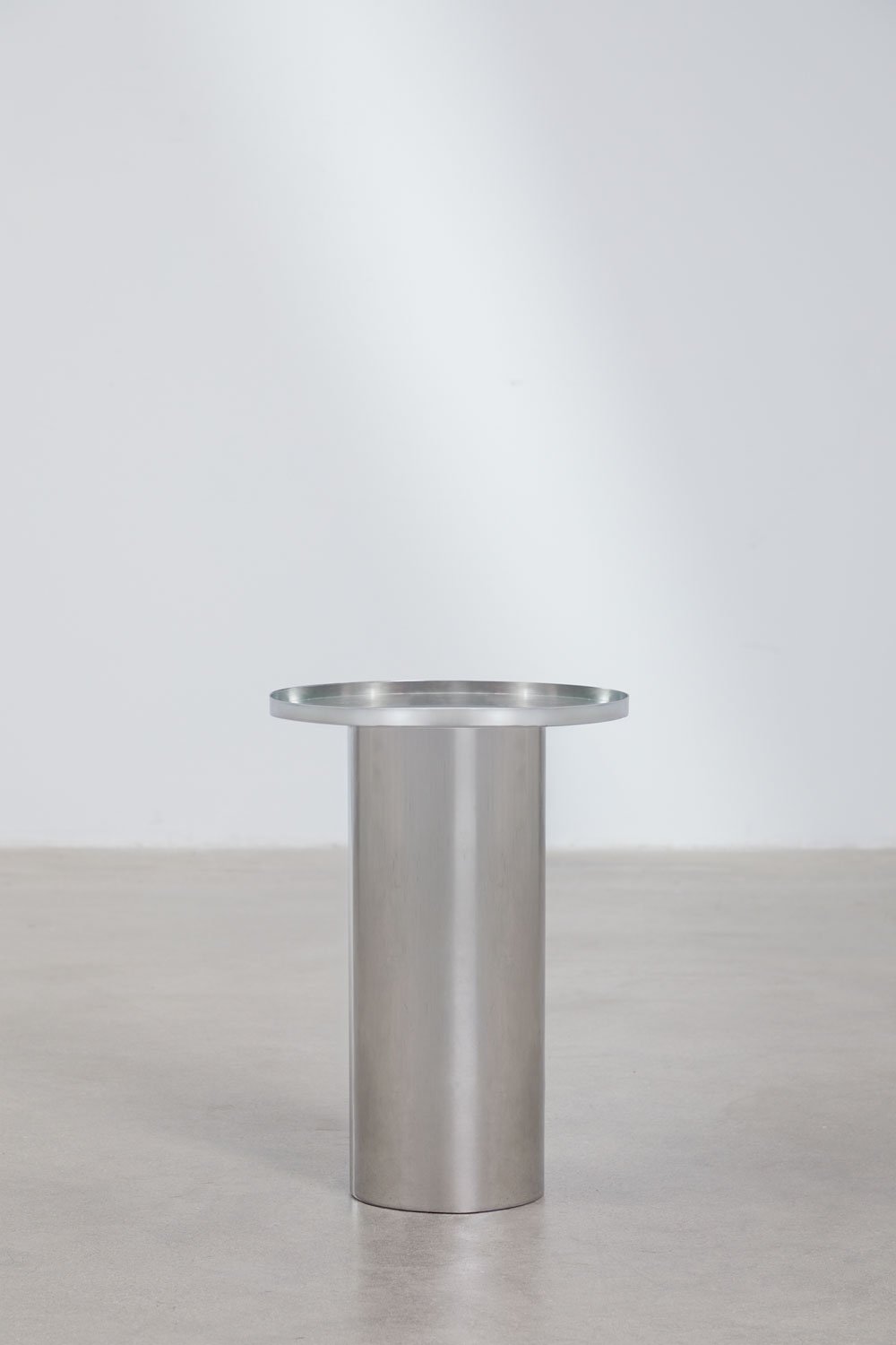 Mesa de cabeceira Ø35 cm em vidro e aço inoxidável Suvani, imagem de galeria 3