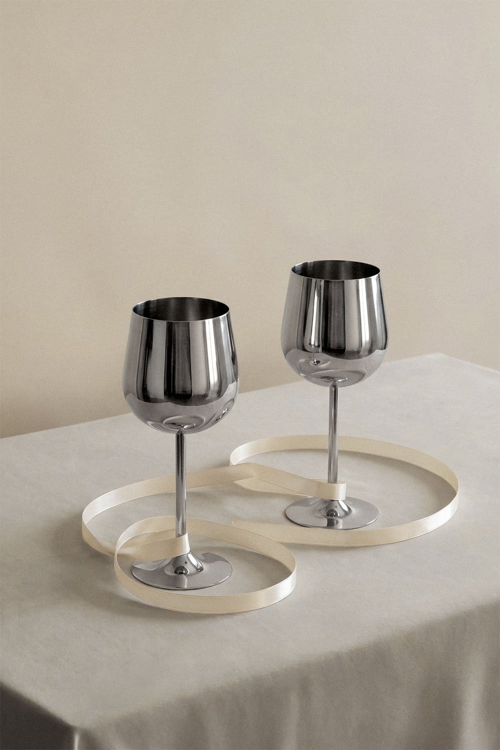 Pack de 2 copos de vinho 45 cl em aço inoxidável Vinirla, imagem de galeria 1